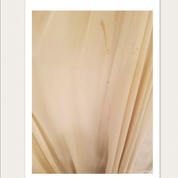 NAEEM KHAN CREAM RHINESTONE BEADED EVENING GOWN - Picture 6 of 8